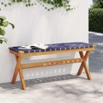 Banc de jardin, banc exterieur, banquette de jardin bleu fonc bois massif d'acacia et tissu con366829 ...