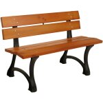 Hhg - jamais utilis�] banc de jardin 436, banc de parc banc en bois 2 places, fonte bois pin, 125cm, ...