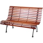 Jamais utilis] banc de jardin hhg - 695, banc du parc, banquette en bois, 2 places, 122cm, 24kg, marron ...