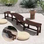 Banc de jardin incurv� 2 places si�ge � lattes charge 325 kg banquette d'ext�rieur en bois carbonis� ...