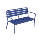 Banc de jardin en m�tal - bleu nuit - mirmande de mylia