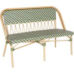 Banc de jardin style parisien en aluminium et rotin synth�tique vert