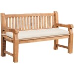Banc de jardin en teck jackson avec coussin crème 136x48x8 cm Banc de jardin en teck jackson avec coussin crème 136x48x8 cm