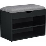 Banc meuble  chaussures 46 x 60 x 30 cm noir gris