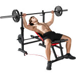 Banc de musculation complet - sportnow - avec dossier r�glable, repose - jambes, sangles d'entra�nement ...