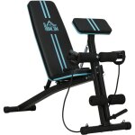 Banc de musculation - homcom - pliable inclinable - avec extenseur des jambes - acier - 54 x 160 x 106 ...