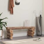 Banc naturel 110 x 30 x 34 cm bois de teck massif