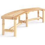 Banc de patio incurvé en bois massif pour 2 à 3 personnes, banc d'extérieur sans dossier pour jardin ... Banc de patio incurvé en bois massif pour 2 à 3 personnes, banc d'extérieur sans dossier pour jardin ...