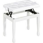 Banc de piano - homcom - r�glable en hauteur - si�ge rembourr� - pu et cadre en bois massif - 64x35x55cm ...
