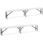 Relaxdays - banc pliable, lot de 2, en plastique et acier, pour jardin, terrasse, camping, hlp : 43 x ...
