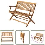 Banc pliable - banc de jardin 120 cm bois d'acacia solide