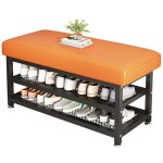 Sinbinta - banc de rangement � chaussures � 3 niveaux, banc de rangement en m�tal, banc de couloir avec ...