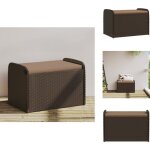 Banc de rangement et coussin marron 80x51x52 cm résine tressée - banc de jardin - meuble de jardin - ... Banc de rangement et coussin marron 80x51x52 cm résine tressée - banc de jardin - meuble de jardin - ...