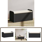 Vidaxl - banc de rangement avec coussin noir 115x51x52 cm résine tressée - banc de jardin - meuble de ... Vidaxl - banc de rangement avec coussin noir 115x51x52 cm résine tressée - banc de jardin - meuble de ...