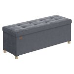 Songmics - banc de rangement, cube pliable, 38 x 110 x 40 cm, pouf, repose - pieds, 112 l, surface en ... Songmics - banc de rangement, cube pliable, 38 x 110 x 40 cm, pouf, repose - pieds, 112 l, surface en ...
