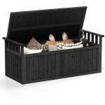 Banc de rangement d'ext�rieur en bois, banc d'ext�rieur � 2 places de 209 l avec accoudoirs, pour outils ...