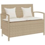 Vidaxl - banc de rangement de jardin avec coussin beige rsine tresse