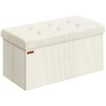 Banc de rangement pouf pliable 38 x 76 x 38 cm bout de lit repose - pieds coffre de rangement charge ...