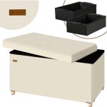 Casaria - banc de rangement en velours 76 x 38 x 42 cm si�ge coffre de rangement pliable 100 l salon ...