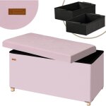 Casaria - banc de rangement en velours 76 x 38 x 42 cm si�ge coffre de rangement pliable 100 l salon ...