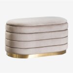 Sklum - banquette avec rangement en velours bradford gris taupe clair