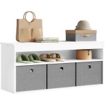 Banc de rangement woltu banc chaussures entre - banquette avec 1 compartiment ouvert et 3 tiroirs - ...