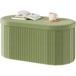 Banc de rangement woltu en velours, tabouret pouf pliable, ottoman coffre de rangement de 76l, ovale, ...