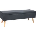Banc relaxdays, espace de rangement, rembourr�, similicuir, bois, h x l x p : 40 x 110 x 40 cm, banc ...