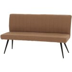Banc de salle � manger banquette rembourr�e avec dossier en tissu boucl� marron et m�tal 160 cm 040005863 ...