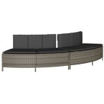 Bancs de spa avec coussins 2 pcs gris r�sine tress�e vidaxl