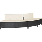 Bancs de spa avec coussins 2 pcs noir r�sine tress�e vidaxl