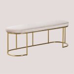 Sklum - banquette en velours markina &x2194&xfe0e 120 cm beige crme