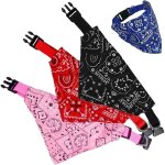 Bandana chien collier, 3 pi�ces ajustable bandana triangle pour animaux de compagnie, bandana chien �charpe, ...