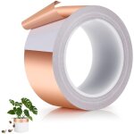 Bande cuivre anti limace 50mm x 25m - conducteur des deux c�t�s - ruban blindage - scotch cuivre