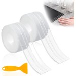 Bande d'�tanch�it� autocollante, 2 rouleaux pvc joint salle de bain, transparent ruban de calfeutrage ...