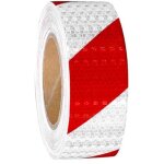 Bande r�fl�chissante imperm�able rouge et blanche - ruban adh�sif haute visibilit� - 5 cm x25 m - pour ...