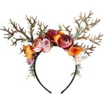 Bandeau en bois de renne avec fleurs accessoires pour cheveux de no�l elk antlers coiffe santa hat elk ...