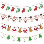 Ersandy - banderole noel fanions de nol, 4 paquets guirlande de nol banderole decoration nol vitre ...