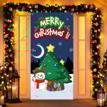 Bannires de porte de nol, dcorations extrieures, drapeaux extrieurs, atmosphre de rideau de porte ...