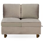Paris prix - banquette 2 places convertible velours 'tho' 107cm taupe