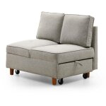 Banquette 2 places convertible zinez tissu beige