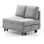 Cotecosy - banquette 2 places convertible zinez tissu gris