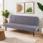 M&s - banquette 3 places clic - clac en tissu bouclette anthracite - sherpa