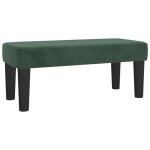 Banquette banc bout de lit 70 x 30 x 30 cm velours vert dec024689