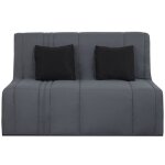 Banquette bz simmons evasion 2 places tissu gris perle - matelas 188x138 cm 13 cm