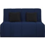 Banquette bz 2 places evasion - tissu marine - matelas simmons - couchage 188x138 cm
