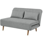 Banquette bz - 2 places - tissu gris clair - 130 x 90 x 81 cm - deplo