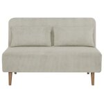 Banquette bz - 2 places - tissu velours côtelé beige - 130 x 90 x 81 cm - deplo Banquette bz - 2 places - tissu velours côtelé beige - 130 x 90 x 81 cm - deplo
