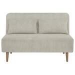 Banquette bz - 2 places - tissu velours ctel beige - 130 x 90 x 81 cm - deplo