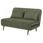 Banquette bz - 2 places - tissu velours ctel vert - 130 x 90 x 81 cm - deplo